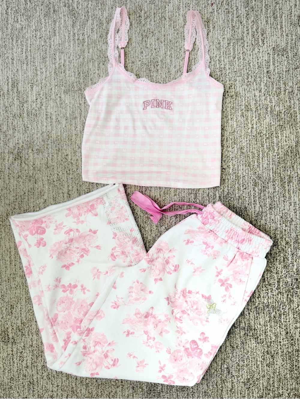 PINK Victoria's Secret Love Shack Fancy Cami & Pajama Pant Set